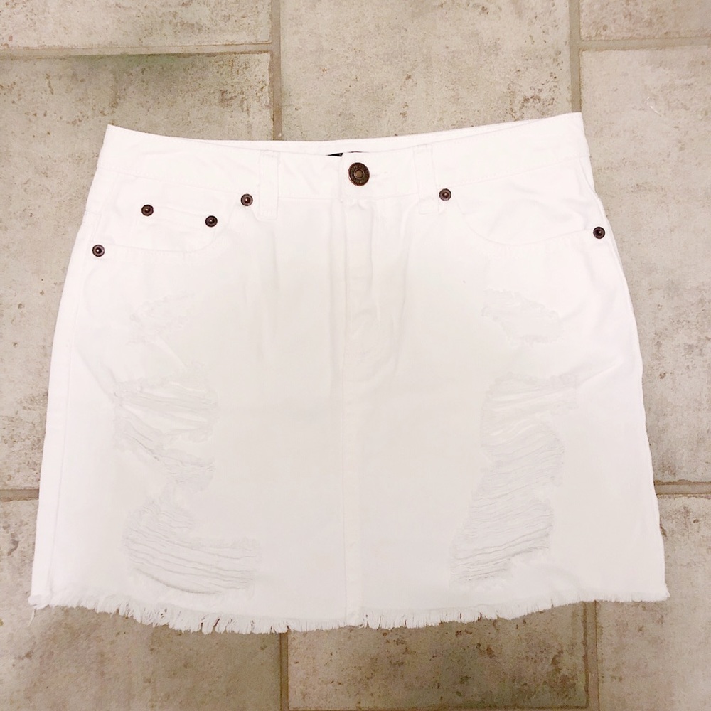 Forever 21 White Denim Skirt